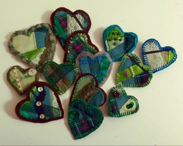 Green Heart Brooches